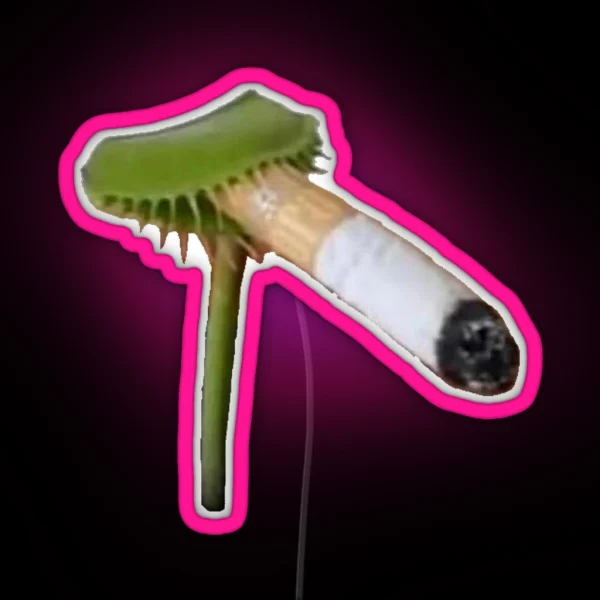 Venus Flytrap Smoking A Cigarette RGB Neon Sign