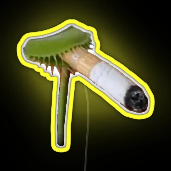 Venus Flytrap Smoking A Cigarette RGB Neon Sign