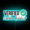 Addictive glow of certified coffee aficionado love in vibrant neon colors