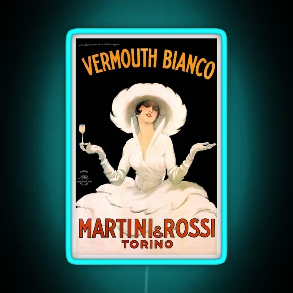 Vermouth Bianco Martini Rossi Torino RGB Neon Sign