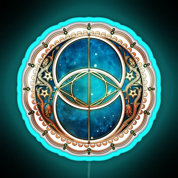 Vesica Piscis Chalice Well Celtic Symbol RGB Neon Sign