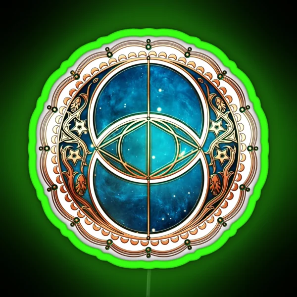 Vesica Piscis Chalice Well Celtic Symbol RGB Neon Sign
