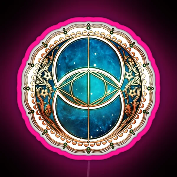 Vesica Piscis Chalice Well Celtic Symbol RGB Neon Sign