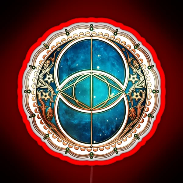 Vesica Piscis Chalice Well Celtic Symbol RGB Neon Sign