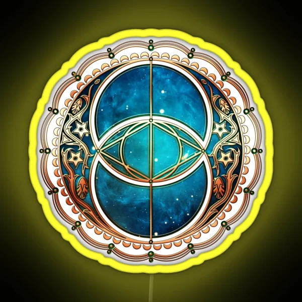 Vesica Piscis Chalice Well Celtic Symbol RGB Neon Sign