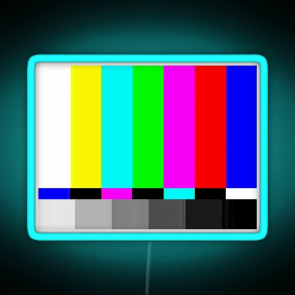 VHS Glitch TV Test Pattern RGB Neon Sign