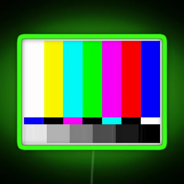VHS Glitch TV Test Pattern RGB Neon Sign