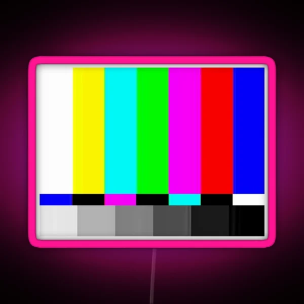 VHS Glitch TV Test Pattern RGB Neon Sign