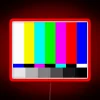 Retro VHS Glitch Test Pattern in Vibrant Neon Color Palette