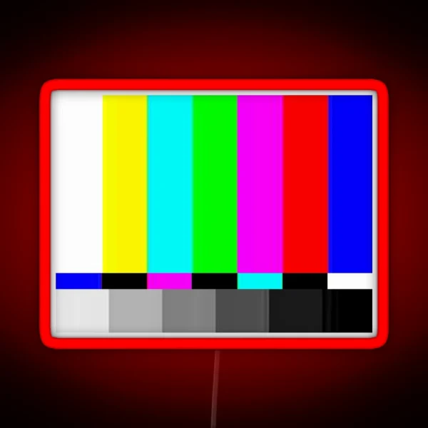 VHS Glitch TV Test Pattern RGB Neon Sign