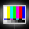 Retro Tech Nostalgia: Vibrant RGB VHS Glitch Test Pattern Sign