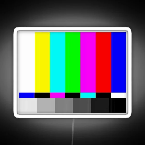 VHS Glitch TV Test Pattern RGB Neon Sign
