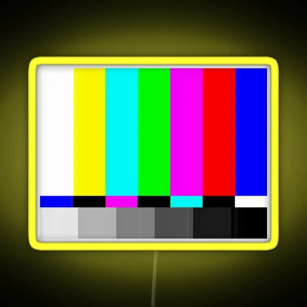 VHS Glitch TV Test Pattern RGB Neon Sign