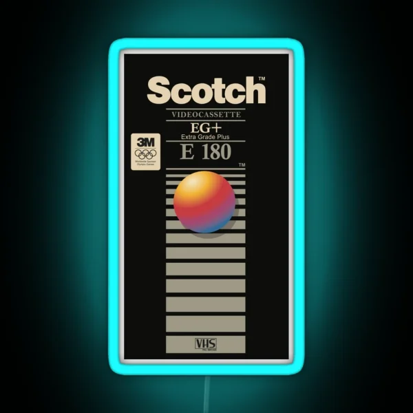 VHS Scotch E180 RGB Neon Sign