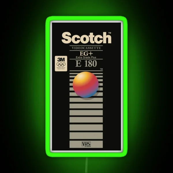 VHS Scotch E180 RGB Neon Sign