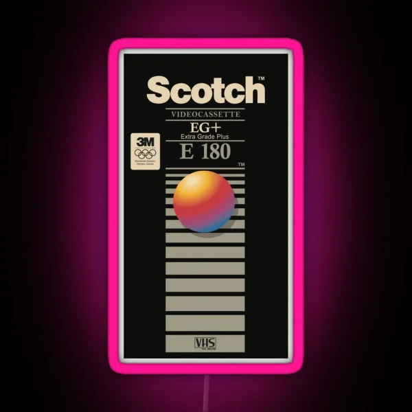 VHS Scotch E180 RGB Neon Sign