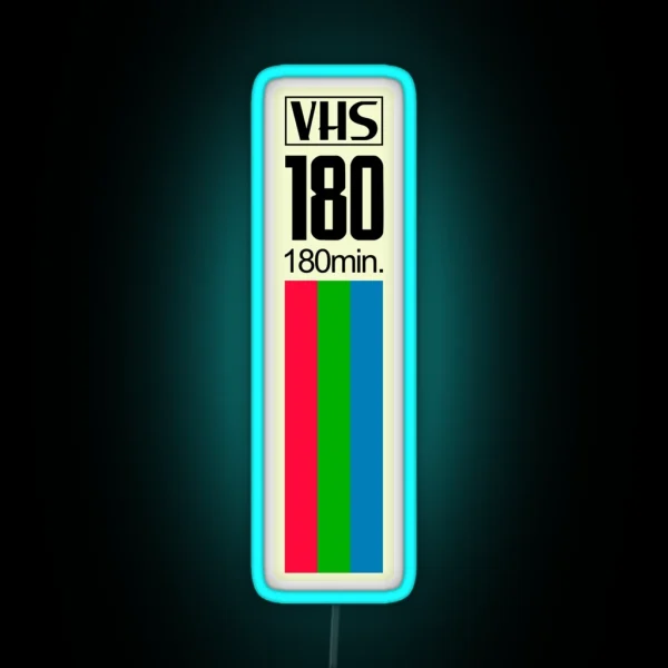 VHS Tape Vertical RGB Neon Sign