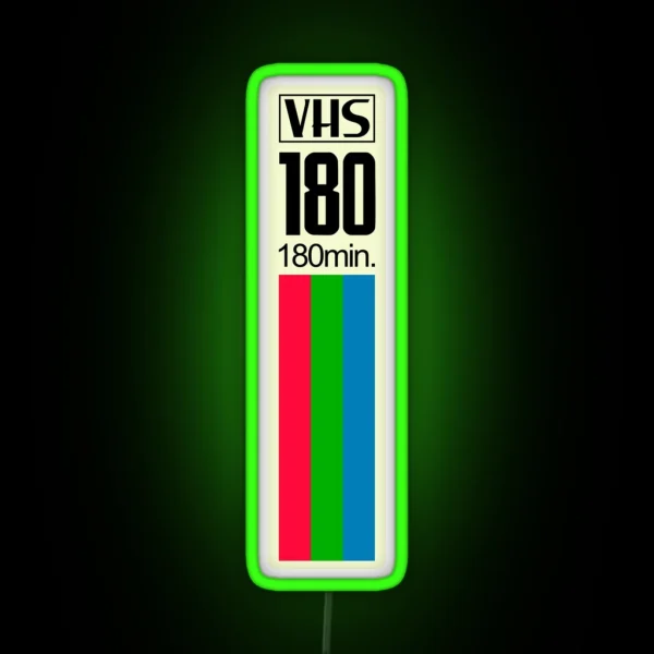 VHS Tape Vertical RGB Neon Sign