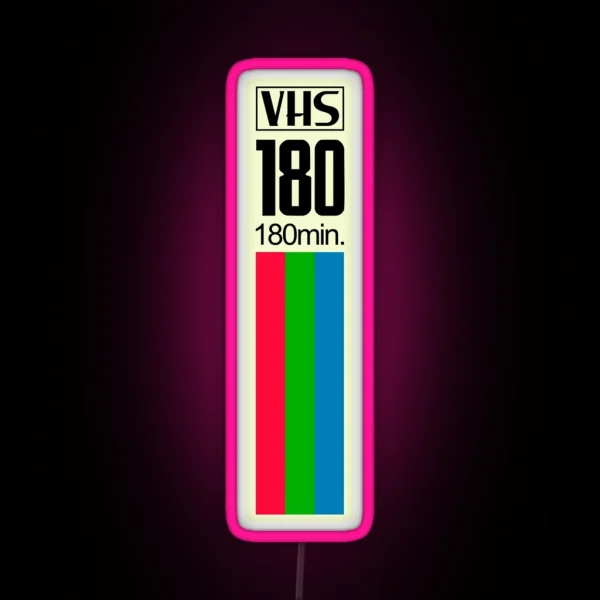 VHS Tape Vertical RGB Neon Sign