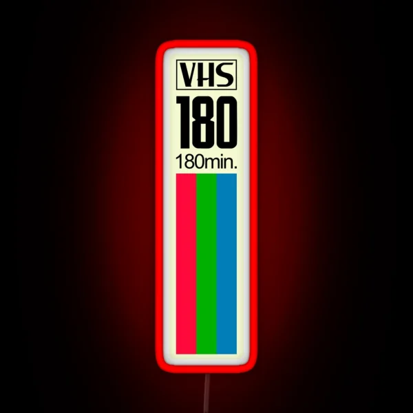 VHS Tape Vertical RGB Neon Sign