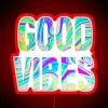 Add a touch of electric ambiance with this vibrant vibes sign