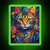 Vibrant cat artwork RGB neon decorative sign for living spaces.