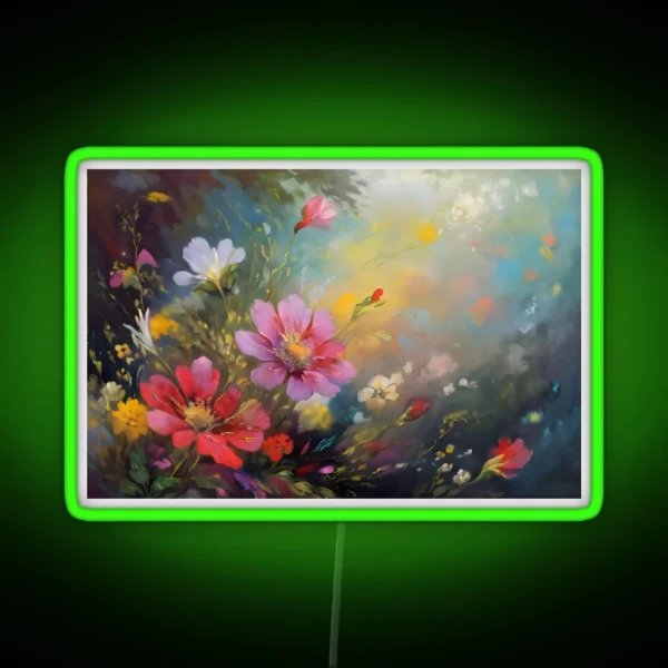 Vibrant Floral Design RGB Neon Sign
