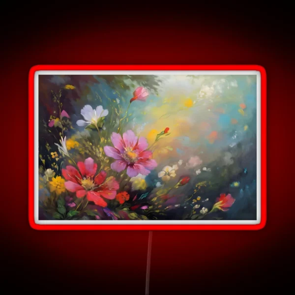 Vibrant Floral Design RGB Neon Sign