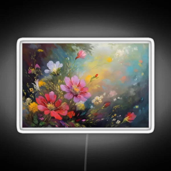 Vibrant Floral Design RGB Neon Sign