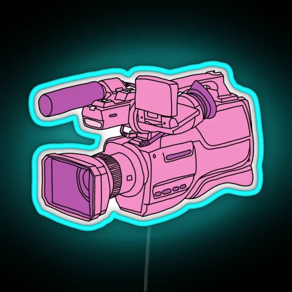 Video Camera Pink RGB Neon Sign
