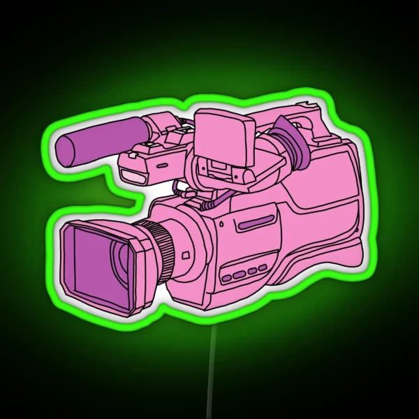 Video Camera Pink RGB Neon Sign