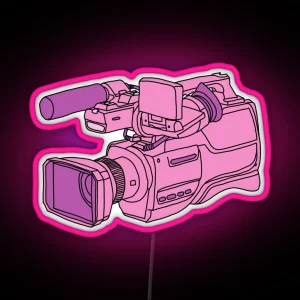 Video Camera Pink RGB Neon Sign