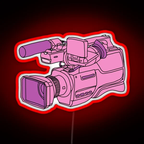 Video Camera Pink RGB Neon Sign