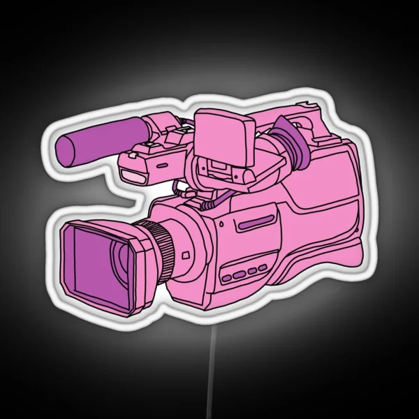 Video Camera Pink RGB Neon Sign