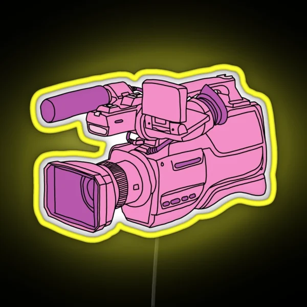 Video Camera Pink RGB Neon Sign