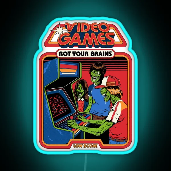 Video Games Rot Your Brains RGB Neon Sign