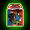 Colorful neon sign decor with video game nostalgia and humor.