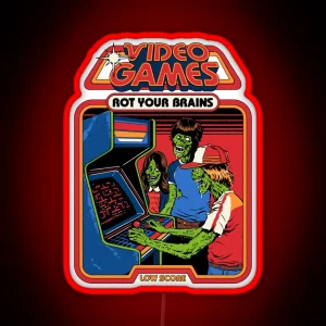 Video Games Rot Your Brains RGB Neon Sign