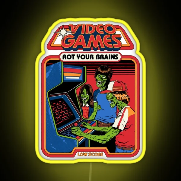 Video Games Rot Your Brains RGB Neon Sign