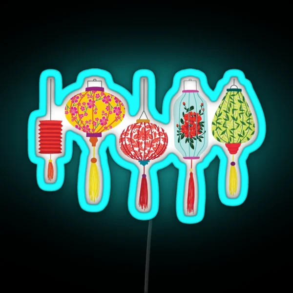 Vietnamese Lanterns RGB Neon Sign
