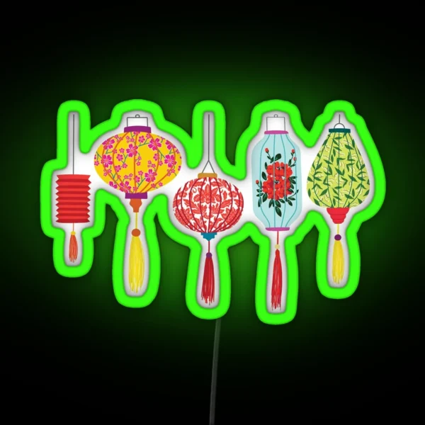 Vietnamese Lanterns RGB Neon Sign