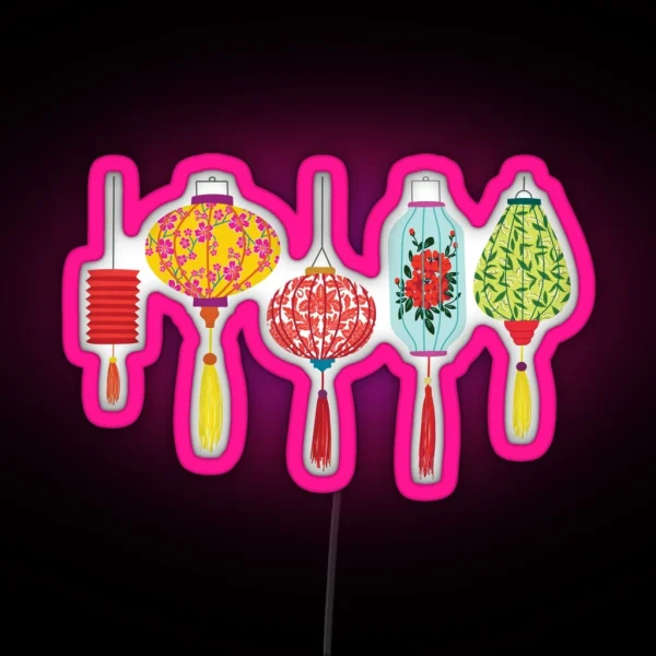 Vietnamese Lanterns RGB Neon Sign