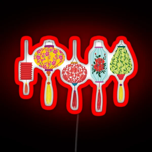 Vietnamese Lanterns RGB Neon Sign