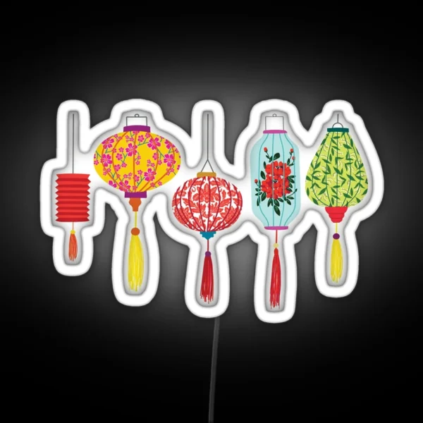 Vietnamese Lanterns RGB Neon Sign