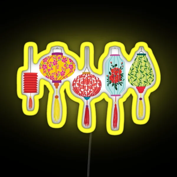 Vietnamese Lanterns RGB Neon Sign