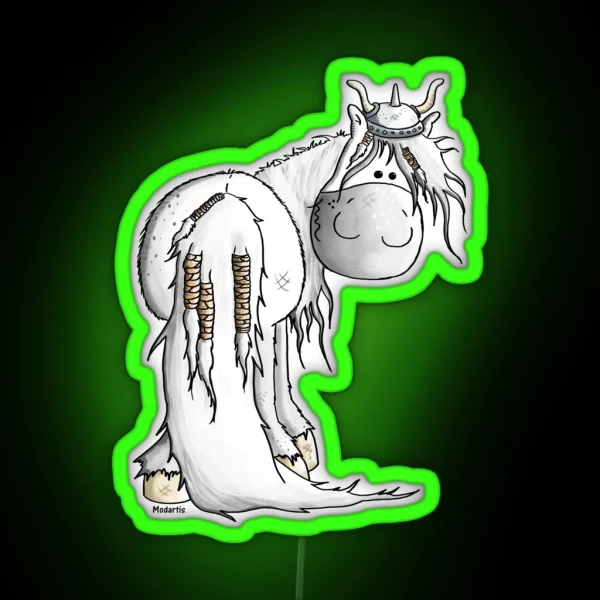Viking Icelandic Horse RGB Neon Sign