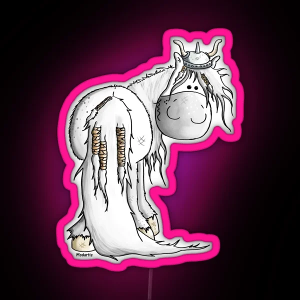 Viking Icelandic Horse RGB Neon Sign