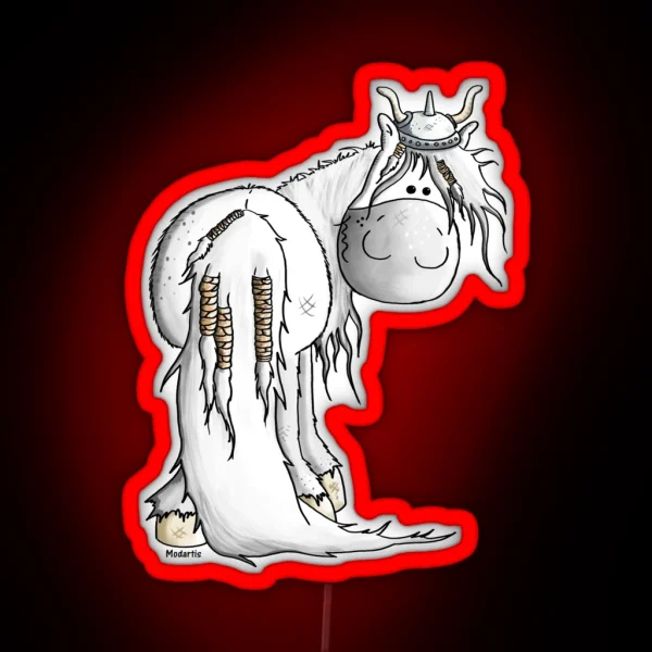 Viking Icelandic Horse RGB Neon Sign