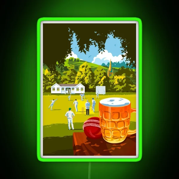 Village Cricket RGB Neon Sign