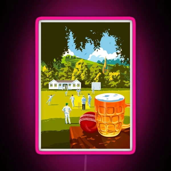 Village Cricket RGB Neon Sign